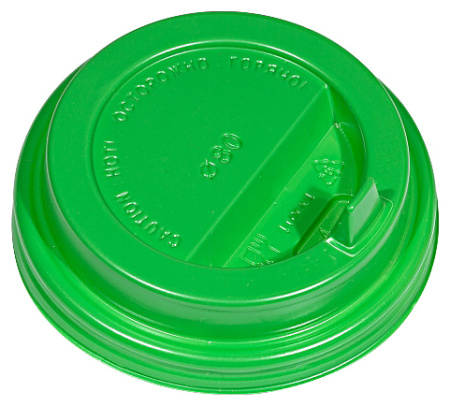 Крышка для стакана Атлас-Пак 80 мм зелёная с носиком (1000 шт.)