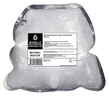 Комплект картриджей жидкого крем-мыла BINELE BD01XA (персик, 6x1 л, d-система)